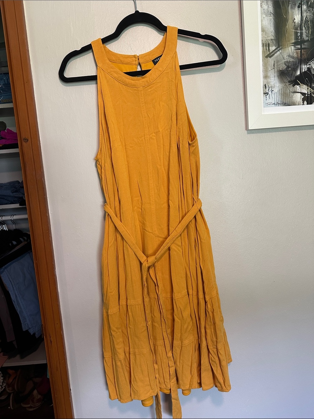 torrid Mustard Yellow Sleeveless Midi Dress with Belt